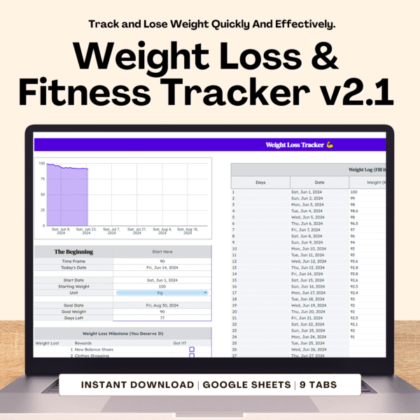 Weight Loss Planner Spreadsheet